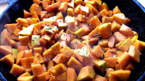 тыквенный суп-пюре со шпинатом