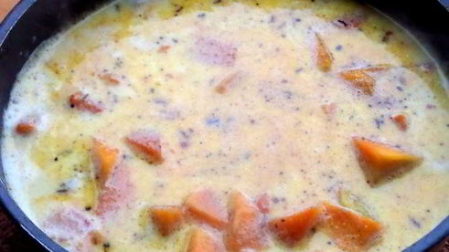 тыквенный суп-пюре со шпинатом