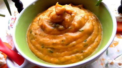 тыквенный суп-пюре со шпинатом