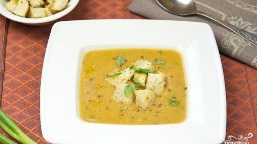 Рецепт вегетарианский суп-пюре из чечевицы