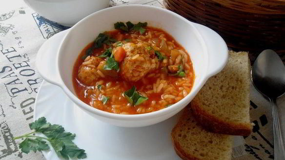 Рецепт Суп-рагу с рисом и фрикадельками