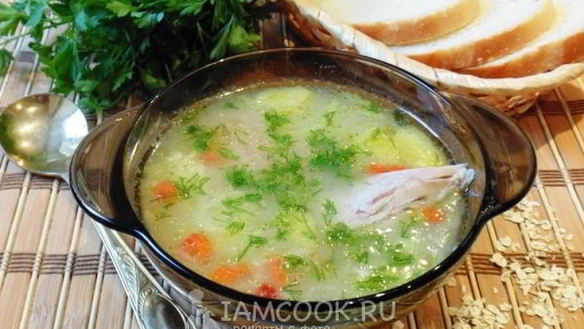 Рецепт Суп с индейкой и овсяными хлопьями