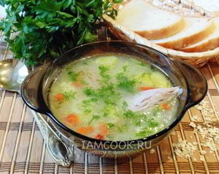 Суп с индейкой и овсяными хлопьями