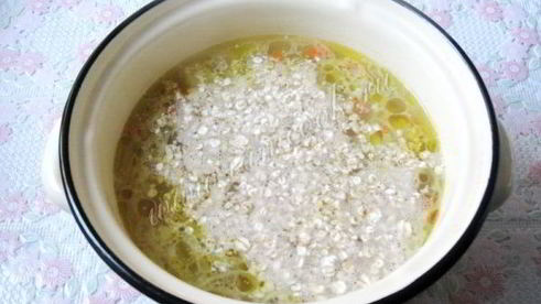 суп с индейкой и овсяными хлопьями