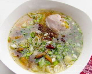 Суп с курицей и грибами