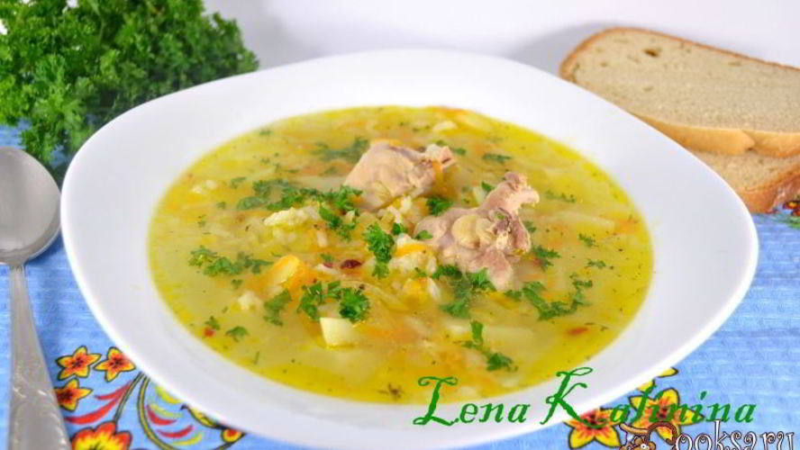 Рецепт суп с курицей и рисом