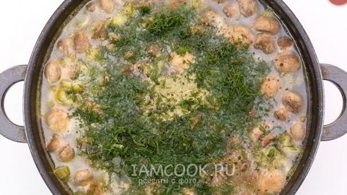 суп с шампиньонами и перловкой