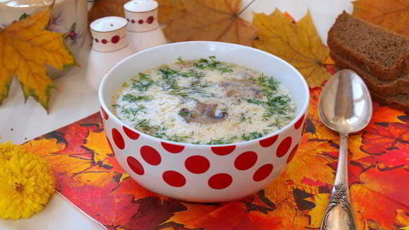 Рецепт Суп с шампиньонами и плавленым сыром