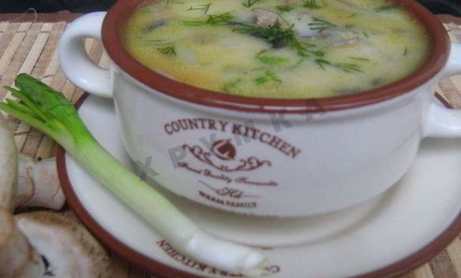 Сырный суп с шампиньонами
