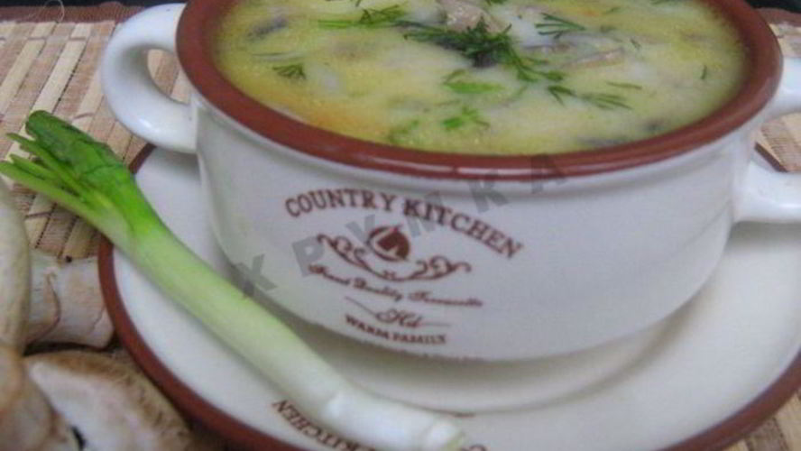 Рецепт сырный суп с шампиньонами