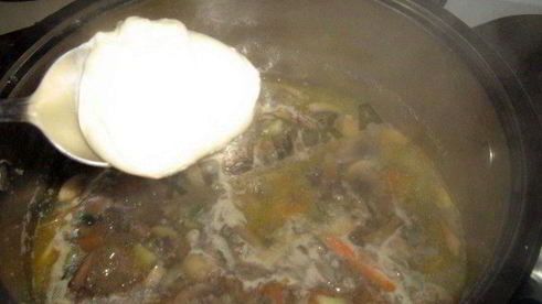 сырный суп с шампиньонами