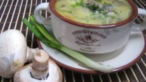 сырный суп с шампиньонами