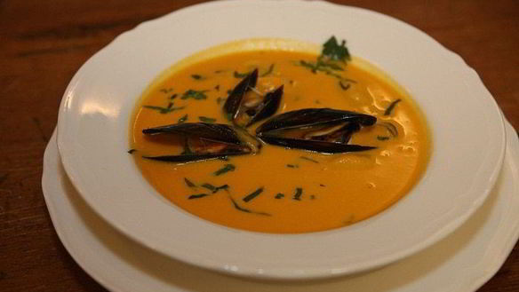 Рецепт Тыквенный суп с мидиями