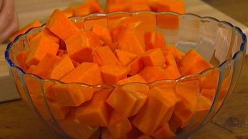 тыквенный суп с мидиями