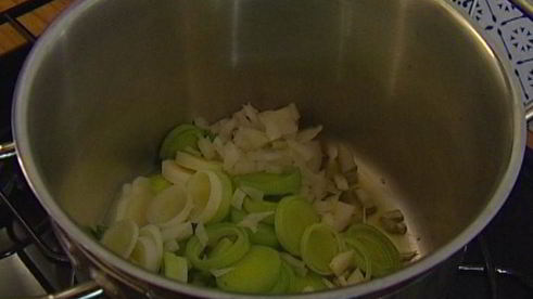 тыквенный суп с мидиями