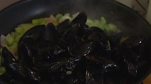 тыквенный суп с мидиями