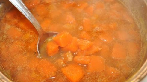тыквенный суп с разноцветной чечевицей