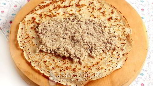 блинчики с курицей и говядиной
