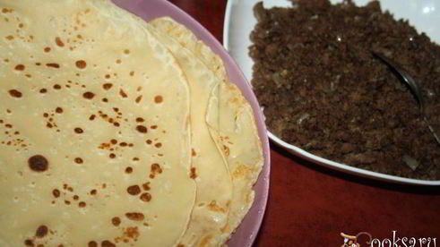 блинчики с начинкой из говядины и легкого