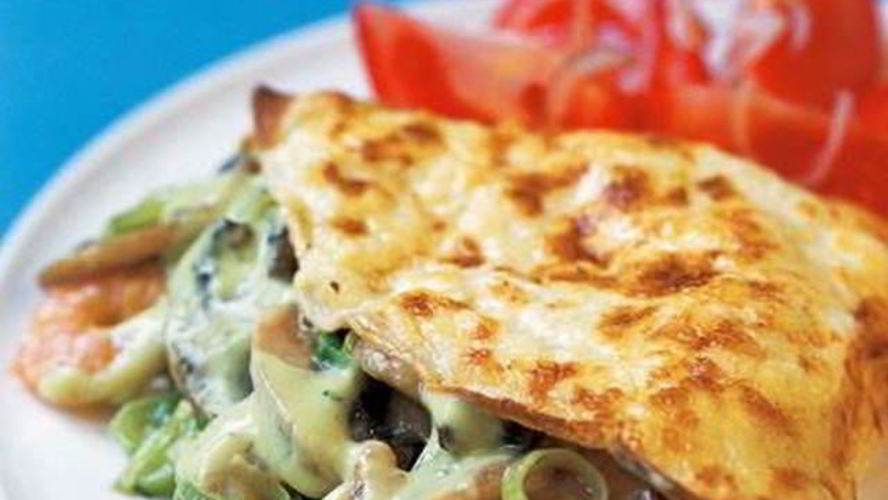 Рецепт блинчики с начинкой из грибов и креветок