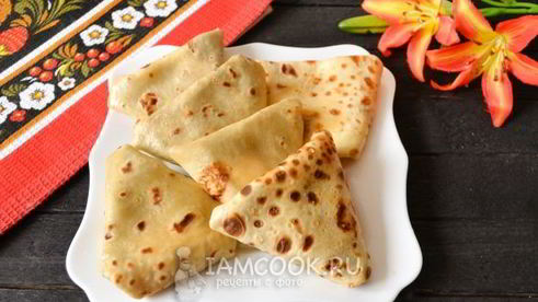 блины на молоке с творогом