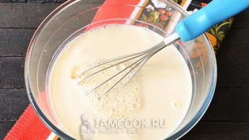блины на молоке с творогом