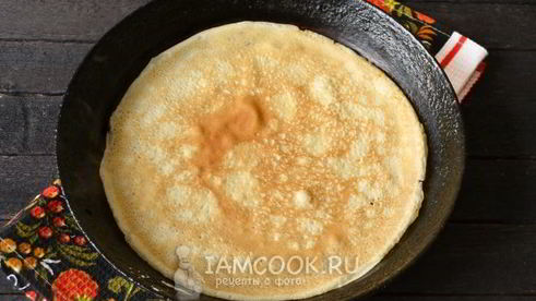 блины на молоке с творогом