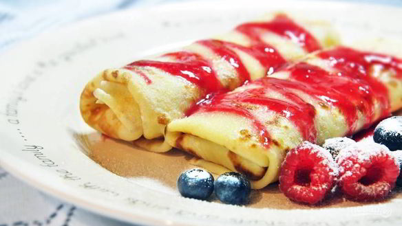 Рецепт Блины на сыворотке с творогом