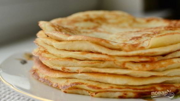 Рецепт Блины с дрожжами на воде и кефире