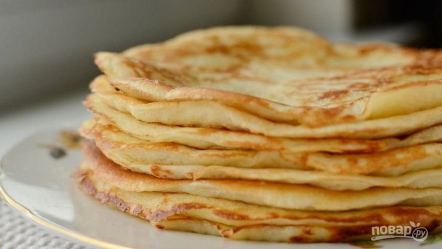 Рецепт блины с дрожжами на воде и кефире