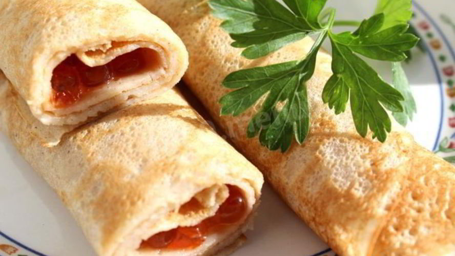 Рецепт блины с красной икрой