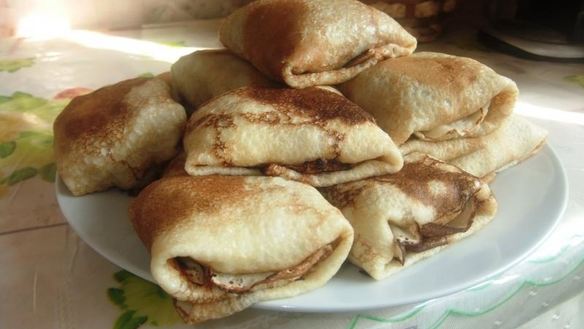 Рецепт Блины с курицей на молоке