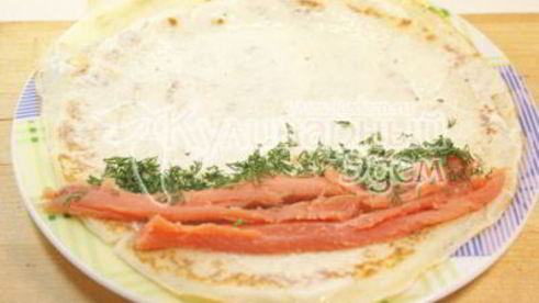 блины с лососем