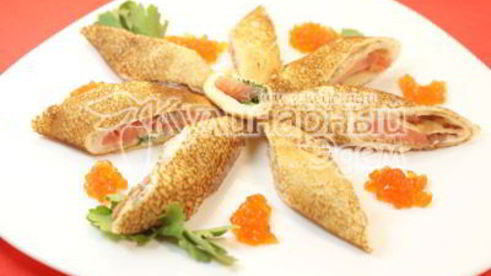 блины с лососем