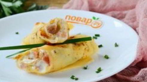 блины с помидорами