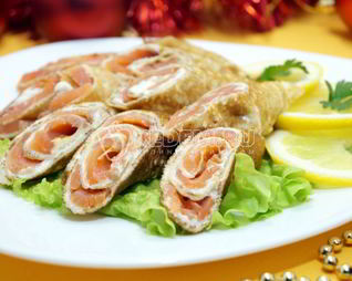 Блины с семгой