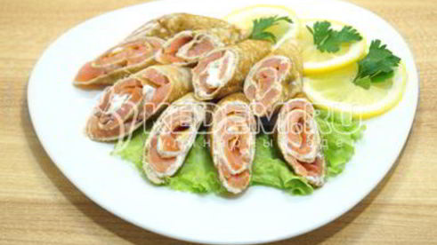 блины с семгой