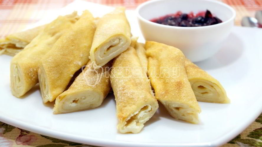 Рецепт блины с творогом сливочные