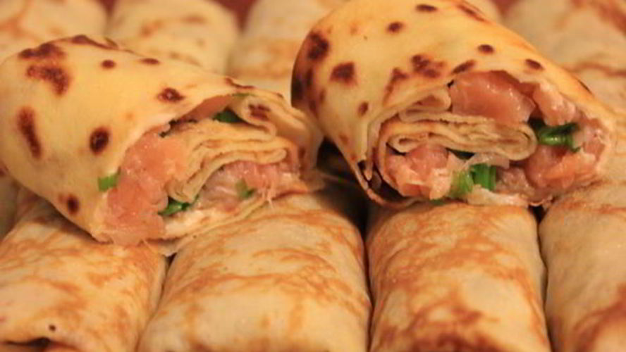 Рецепт фаршированные блинчики с семгой и плавленным сыром