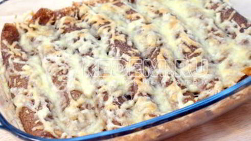 фаршированные блины с сыром и грибами