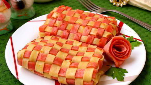 Рецепт Плетеные блины с гречневой начинкой