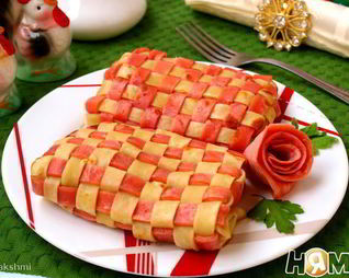 Плетеные блины с гречневой начинкой