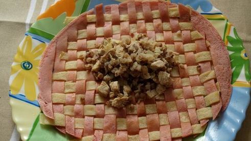 плетеные блины с гречневой начинкой