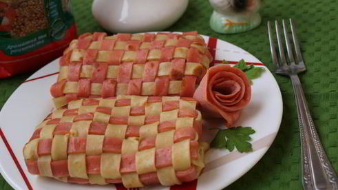 плетеные блины с гречневой начинкой