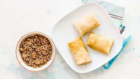 постные блинчики с гречкой