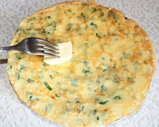 Сырные блинчики с зеленью