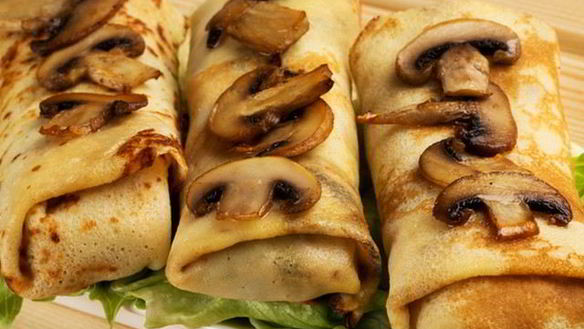 Рецепт Запеченные блины с курицей и шампиньонами