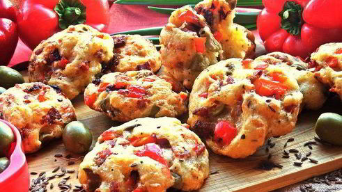 ленивые пиццы-булочки на творожном тесте