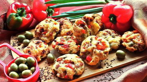 ленивые пиццы-булочки на творожном тесте