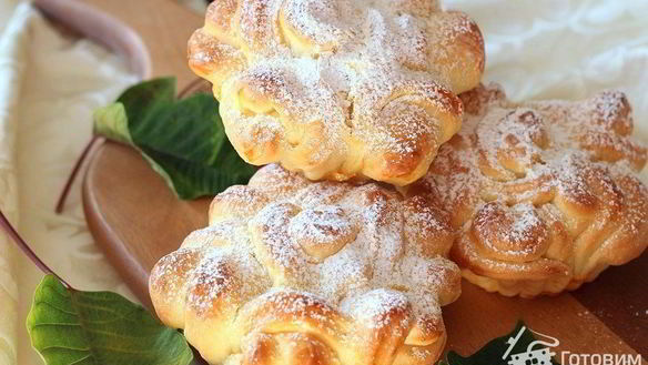 Рецепт Сдобные булочки Русские кружева